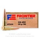 Hornady Frontier 338 ARC Ammo For Sale - 285 Grain FMJ - 20 Rounds
