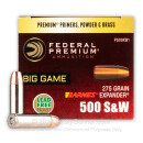 Premium 500 S&W Ammo For Sale - 275 Grain Barnes Expander Ammunition in Stock by Federal Vital-Shok - 20 Rounds