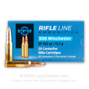 Cheap Brass Cased 308 Win Prvi Partizan 180 grain SP Ammunition - 20 Rounds