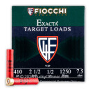 Cheap 410 Bore Ammo For Sale - 2-1/2" 1/2 oz. #7.5 Shot Ammunition in Stock by Fiocchi Exacta Target Loads - 25 Rounds