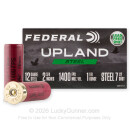 12 Gauge - 2-3/4" 1-1/8oz. #7.5 Shot - Federal Upland Steel - 25 Rounds