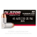 45 ACP - 230 Grain FMJ - Blazer Aluminum - 50 Rounds