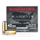 Premium 40 S&W Ammo For Sale - 155 Grain JHP Ammunition in Stock by Winchester Silvertip - 20 Rounds