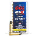 Premium 22 WMR Ammo For Sale - 46 Grain Segmented Hollow Point Ammunition in Stock by CCI Maxi-Mag - 50 Rounds