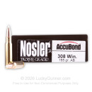 Premium 308 Ammo For Sale - 165 gr Nosler Trophy Grade - Accubond Ammo Online - 20 Rounds