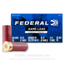 12 ga - 2-3/4" Lead Shot Game Load - 1-1/4 oz. - #6 - Federal Game Shok - 250 Rounds