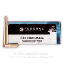 Premium 375 H&H Ammo For Sale - 300 gr SP Ammunition In Stock by Federal - 20 Rounds