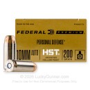 Premium 10mm Auto Ammo For Sale - 200 Grain JHP Ammunition in Stock by Federal Personal Defense HST - 20 Rounds