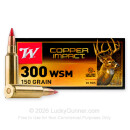 Winchester Copper Impact 300 WSM Ammo For Sale - 150 Grain Copper Extreme Point - 20 Rounds
