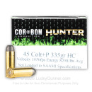 Premium 45 Long Colt Ammo For Sale - 335 Grain Hard Cast Ammunition in Stock by Corbon Hunter - 20 Rounds