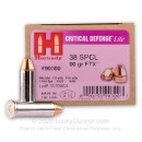 Bulk 38 Special Ammo For Sale - 90 Grain FTX Ammunition in Stock by Hornady Critical Defense - 250 Rounds