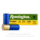 12 Gauge - 2-3/4" 1 oz. Rifled Slug (Blue Hull) - Remington Slugger - 250 Rounds