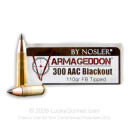 Premium 300 AAC Blackout Ammo For Sale - 110 Grain FB Tipped Ammunition in Stock by Nosler Varmageddon - 20 Rounds