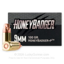 Premium 9mm Ammo For Sale - 100 Grain HoneyBadger Ammunition in Stock by Black Hills - 20 Rounds