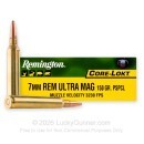 Remington Core-Lokt 7mm Remington Ultra Magnum Ammo For Sale - 150 Grain PSP - 20 Rounds