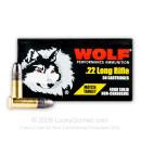 Cheap 22 LR Ammo For Sale - 40 gr LRN - Wolf Match Target Ammunition In Stock - 500 Rounds