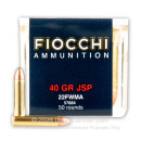 22 WMR Ammo For Sale - 40 gr JSP - Fiocchi 22 Magnum Rimfire Ammunition In Stock - 50 Rounds