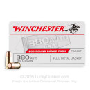 Bulk 380 Auto Ammo For Sale - 95 Grain FMJ Ammunition in Stock by Winchester USA - 1000 Rounds
