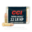 22 LR Ammo For Sale - 36 gr CPHP - CCI Mini Mag Ammunition In Stock - 5000 Rounds