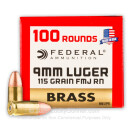 Bulk 9mm Ammo For Sale - 115 Grain FMJ RN Ammunition in Stock by Federal Champion - 500 Rounds