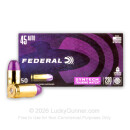 Premium 45 ACP Ammo For Sale - 230 Grain Total Synthetic Jacket Ammunition in Stock by Federal Syntech Training Match - 50 Rounds