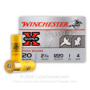20 Gauge - 2-3/4" Super-X High Brass #4 Shot - Winchester - 25 Rounds
