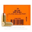 HSM 50 AE Ammo For Sale - 300 Grain JHP - 20 Rounds
