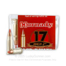 Premium 17 Mach 2 Ammo For Sale - 17 Grain V-Max Polymer Tip Ammunition in Stock by Hornady - 500 Rounds