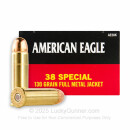 38 Special - 130 Grain FMJ - Federal American Eagle - 50 Rounds