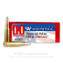 Cheap 7mm-08 Rem Ammo For Sale - 139 gr InterLock Soft Point - Hornady American Whitetail Ammo Online - 20 Rounds