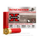 12 Gauge Waterfowl Ammo - Winchester Super-X 3-1/2"  1-3/8 oz #BB Steel Shot - 25 Rounds