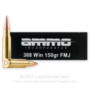 Cheap 308 Ammo For Sale - 150 Grain FMJ Ammunition in Stock by Ammo Inc. - 20 Rounds