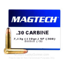 Cheap 30 Carbine - 110 grain soft point Magtech Ammunition - 50 Rounds