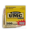 Bulk 223 Rem Ammo For Sale - 55 gr MC Ammunition In Stock by Remington UMC - 200 Round Mega Pack