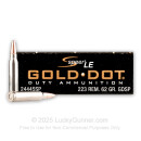 Bulk 223 Rem Ammo For Sale - 62 Grain SP Ammunition in Stock by Speer Gold Dot LE - 500 Rounds
