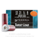 12 Gauge Ammo - 2-3/4" Lead Shot Target shells - 1-1/8 oz - #8 - Federal Top Gun - 25 Rounds