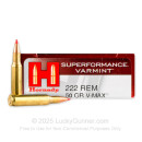 Cheap 222 Rem Ammo For Sale - 50 gr V-Max - Hornady Superformance Varmint Ammo Online - 20 Rounds
