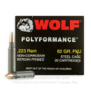 Bulk Wolf WPA Polyformance Ammo 223 Rem Ammunition 62 grain full metal jacket - 500 Rounds