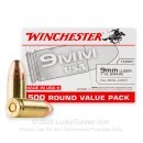 Winchester USA 9mm Ammo For Sale - 115 Grain FMJ - 1000 Rounds