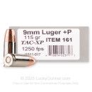 Premium 9mm +P Ammo For Sale - 115 Grain TAC-XP Ammunition in Stock by Underwood - 20 Rounds