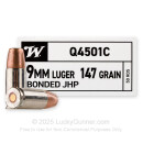 Winchester 9mm Ammo For Sale - 147 Grain Bonded JHP - 500 Rounds