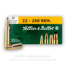 Cheap 22-250 Ammo For Sale - 55 gr SP - Sellier & Bellot Ammo Online - 20 Rounds