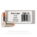 Underwood 9mm Ammo For Sale - 70 Grain SCHP - 20 Rounds