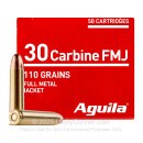 30 Carbine Ammo - 110 gr FMJ - Aguila Ammunition - 50 Rounds