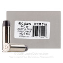 Underwood 500 S&W Magnum Ammo For Sale - 440 Grain Flat Nose Hard Cast Gas Check - 20 Rounds