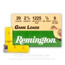 Cheap 20 ga - 2-3/4" 7/8 oz #8 Game Load - Remington  - 25 Rounds