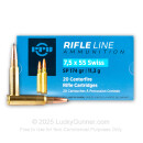 Cheap 7.5x55 Swiss Ammo For Sale - 174 gr SP Ammunition In Stock by Prvi Partizan - 20 Rounds
