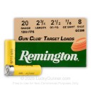 Bulk 20 ga - 2-3/4" 7/8 oz #8 Target Load - Remington Gun Club - 250 Rounds