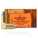 HSM Cowboy Action 44 Special Ammo For Sale: 240 Grain LSWC - 50 Rounds