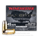 Premium 45 ACP Ammo For Sale - 185 Grain JHP Ammunition in Stock by Winchester Silvertip - 20 Rounds